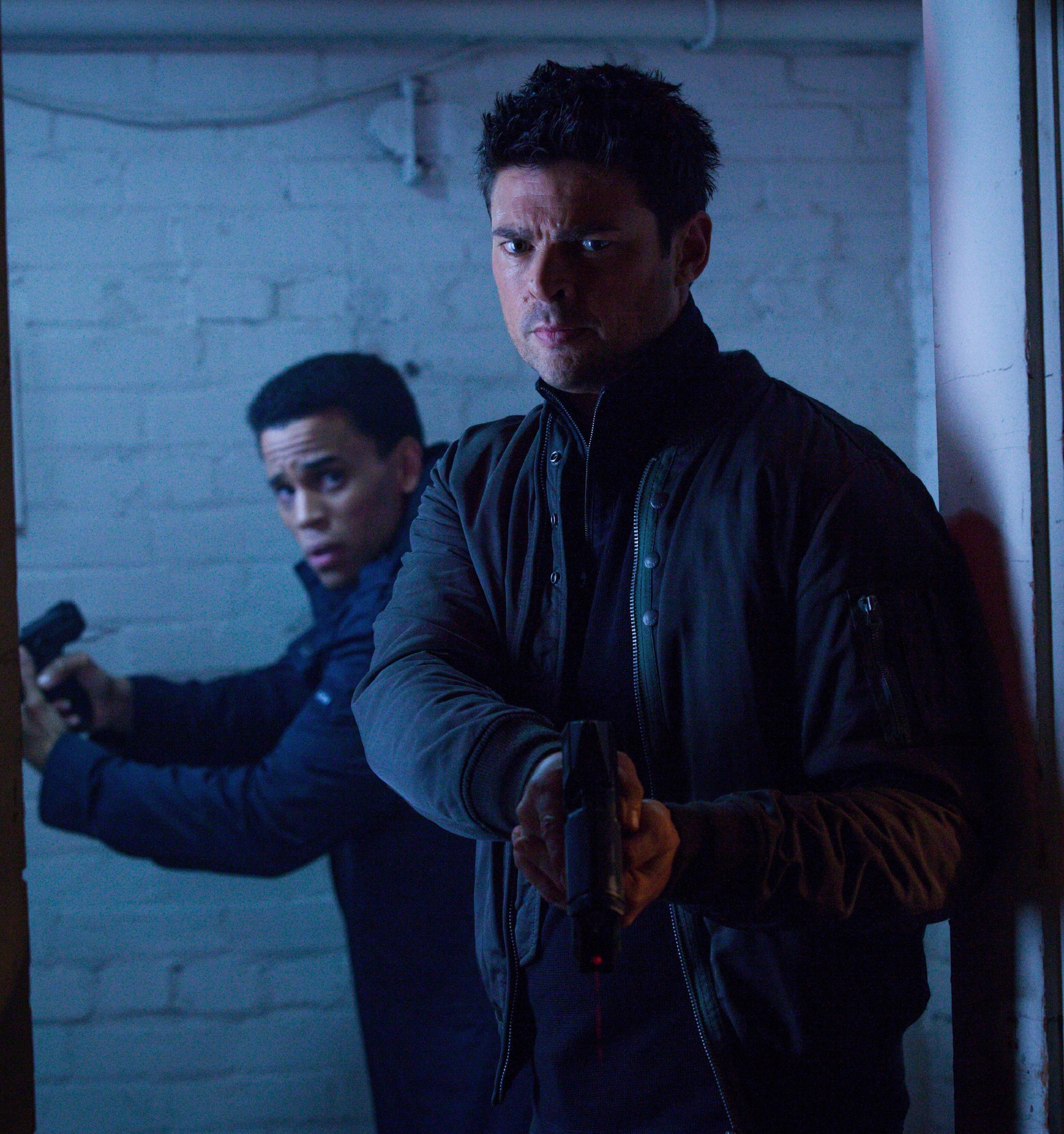 Karl Urban and Michael Ealy in Almost Human (2013)