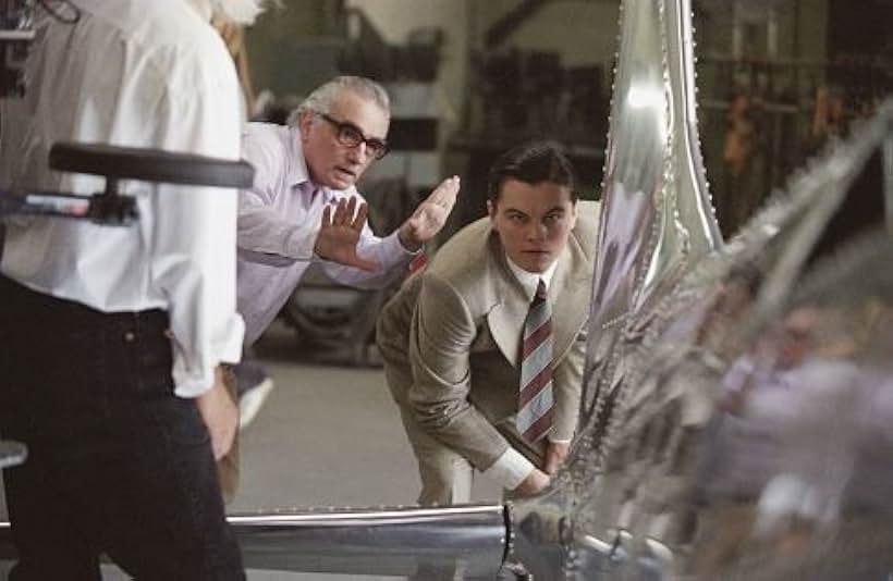 Leonardo DiCaprio and Martin Scorsese in The Aviator (2004)