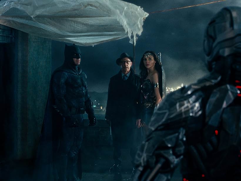 Ben Affleck, J.K. Simmons, and Gal Gadot in Justice League (2017)