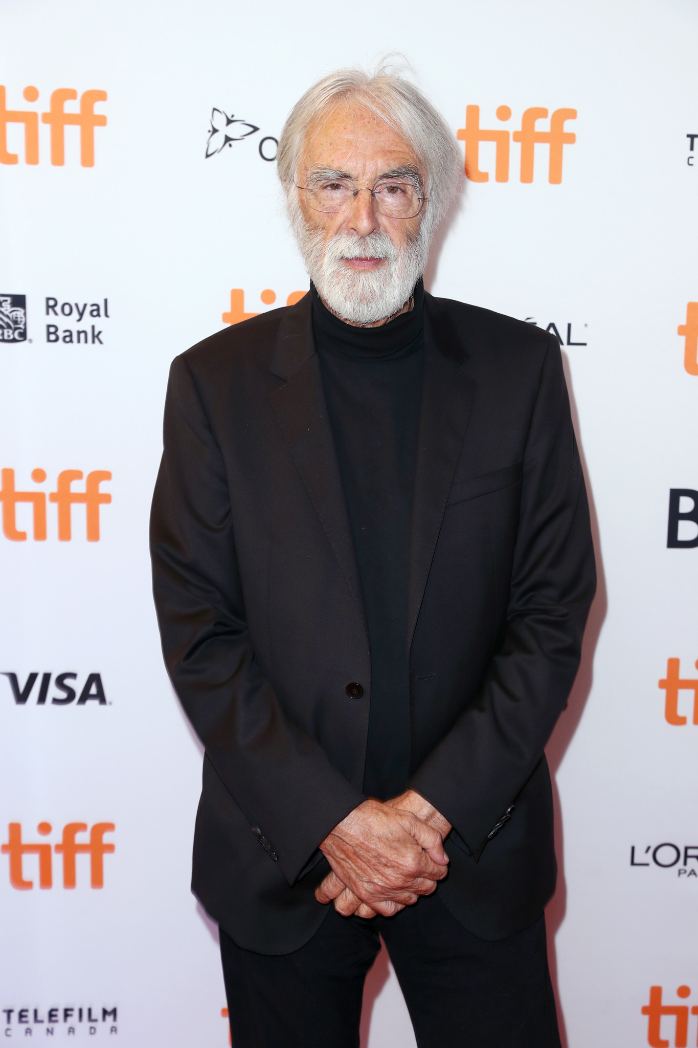 Michael Haneke at an event for Submergence (2017)