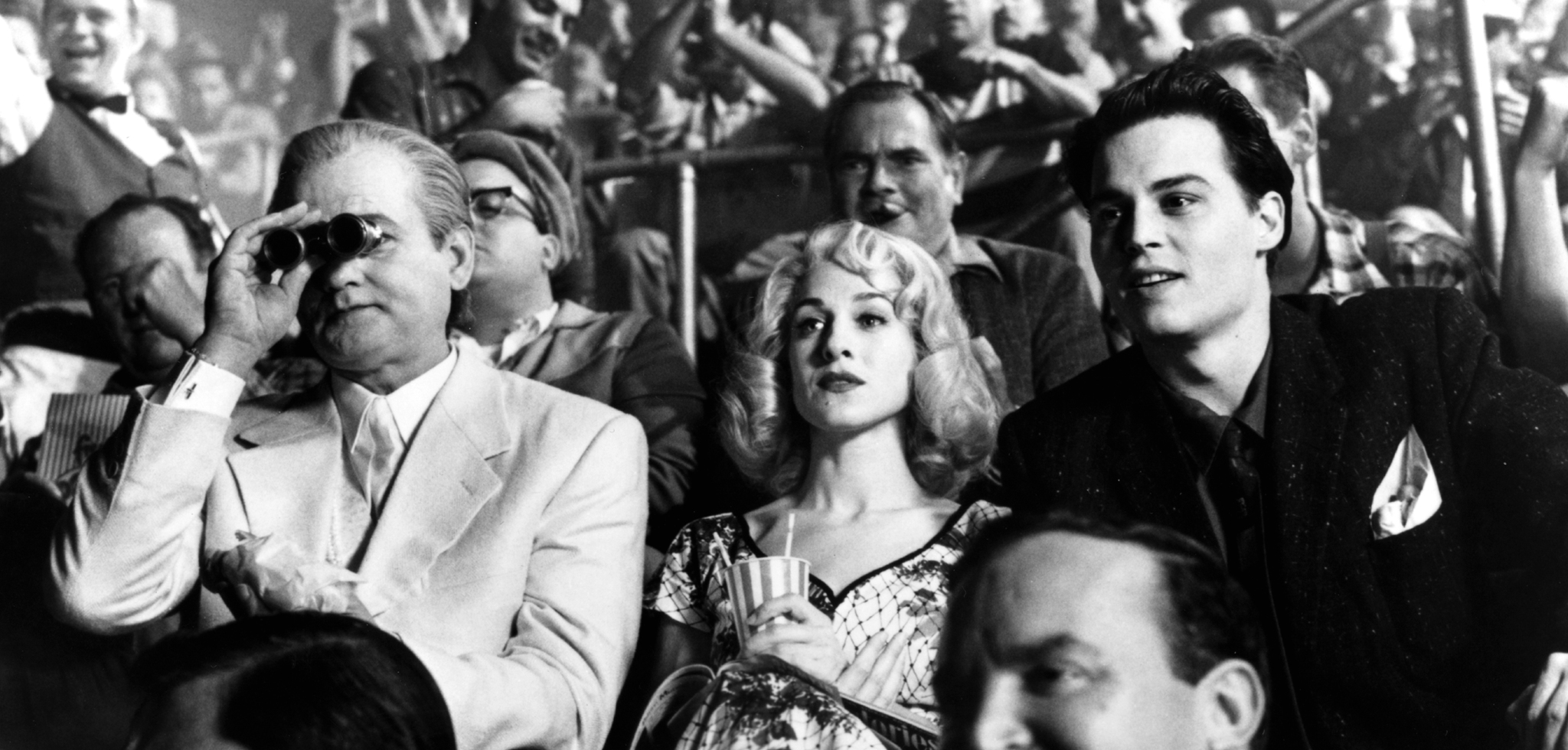 Johnny Depp, Bill Murray, and Sarah Jessica Parker in Ed Wood (1994)