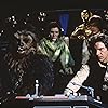 Harrison Ford, Anthony Daniels, Carrie Fisher, Mark Hamill, and Peter Mayhew in Star Wars: Episode VI - Return of the Jedi (1983)