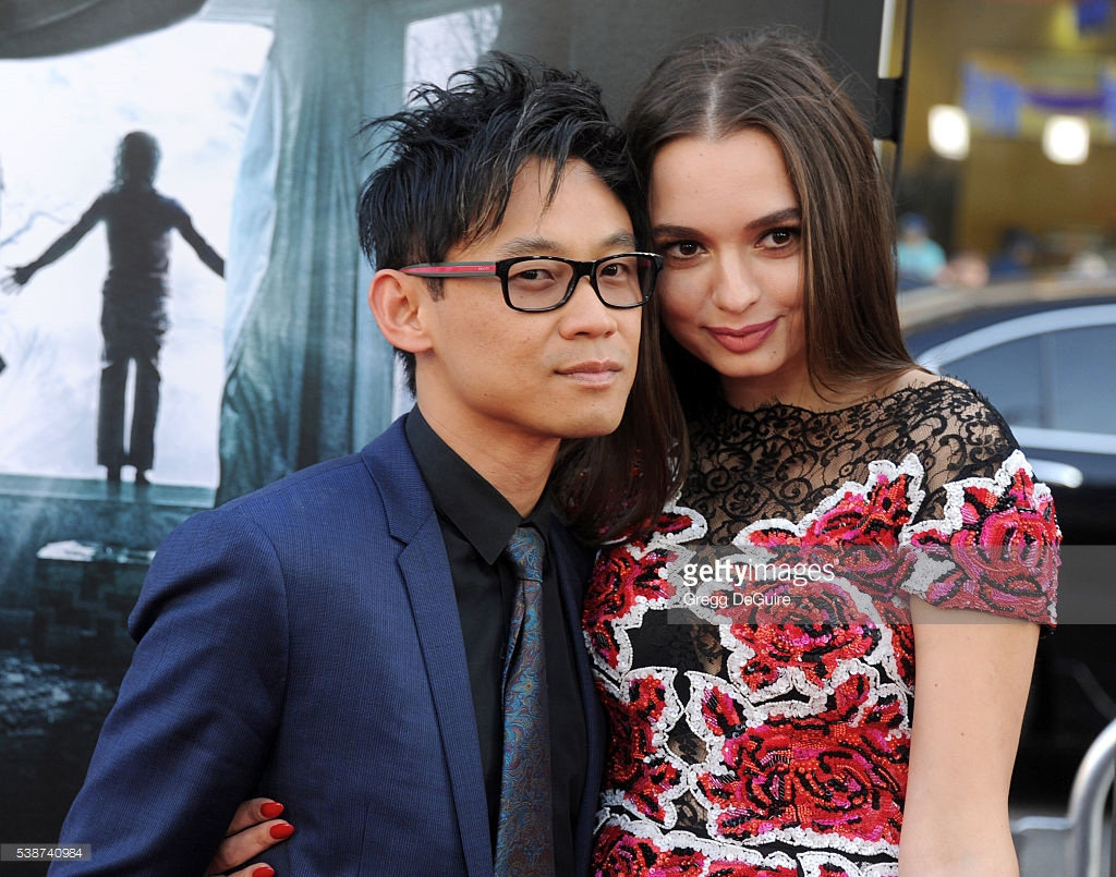 Ingrid Bisu and James Wan at the premiere of the movie "Conjuring 2".