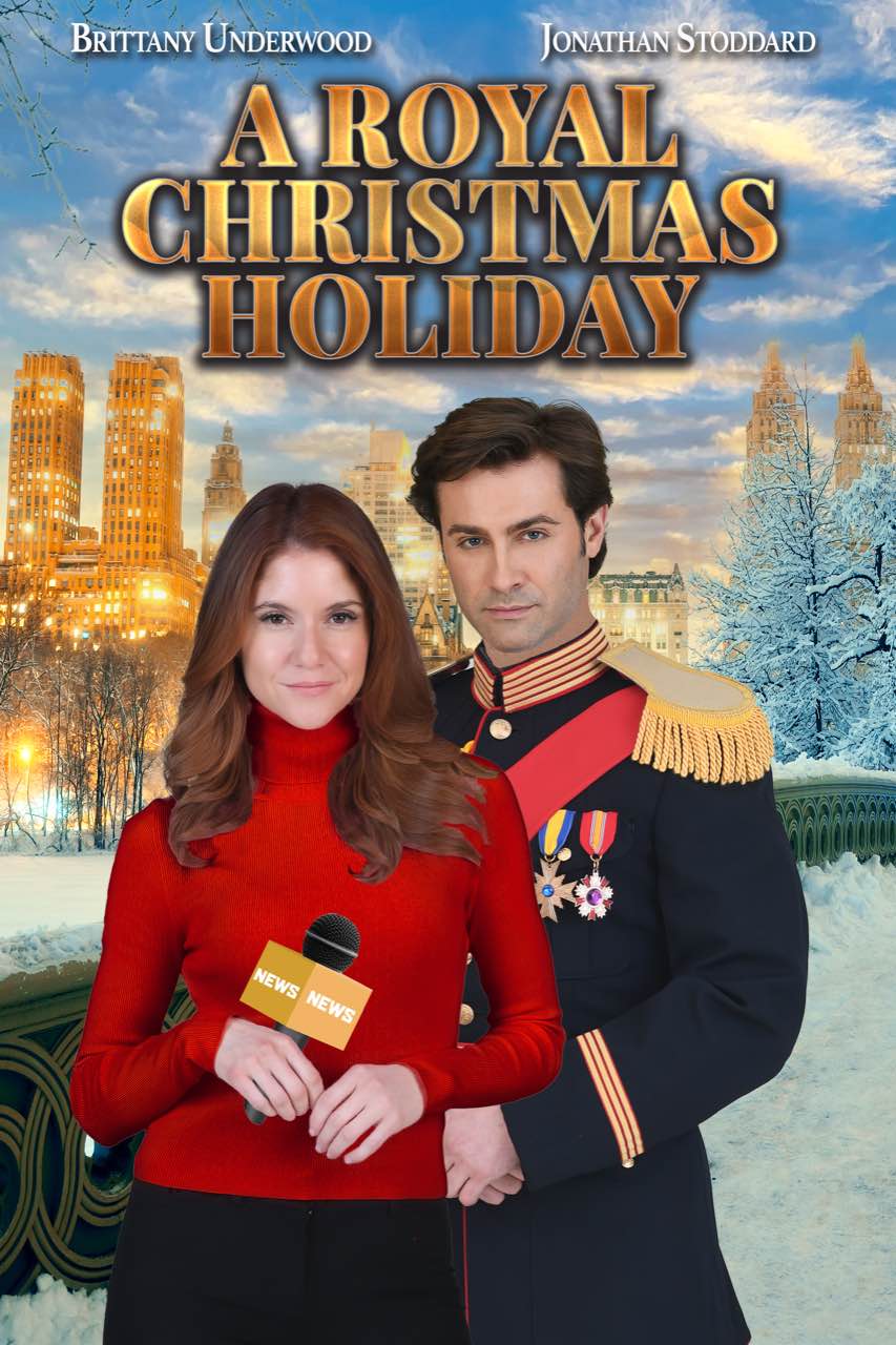 Brittany Underwood and Jonathan Stoddard in A Royal Christmas Holiday (2023)