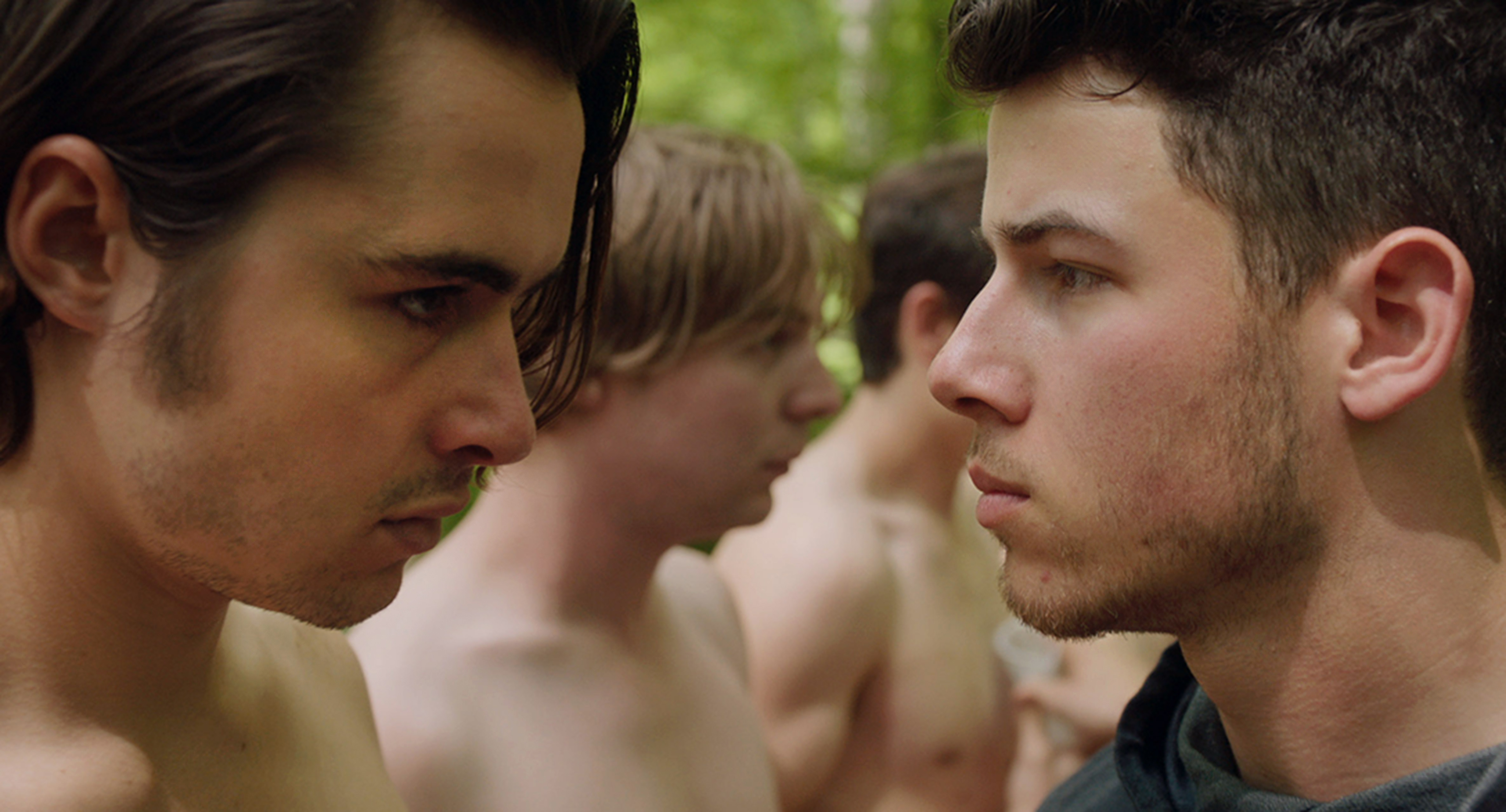 Nick Jonas, Danny Flaherty, and Ben Schnetzer in Goat (2016)