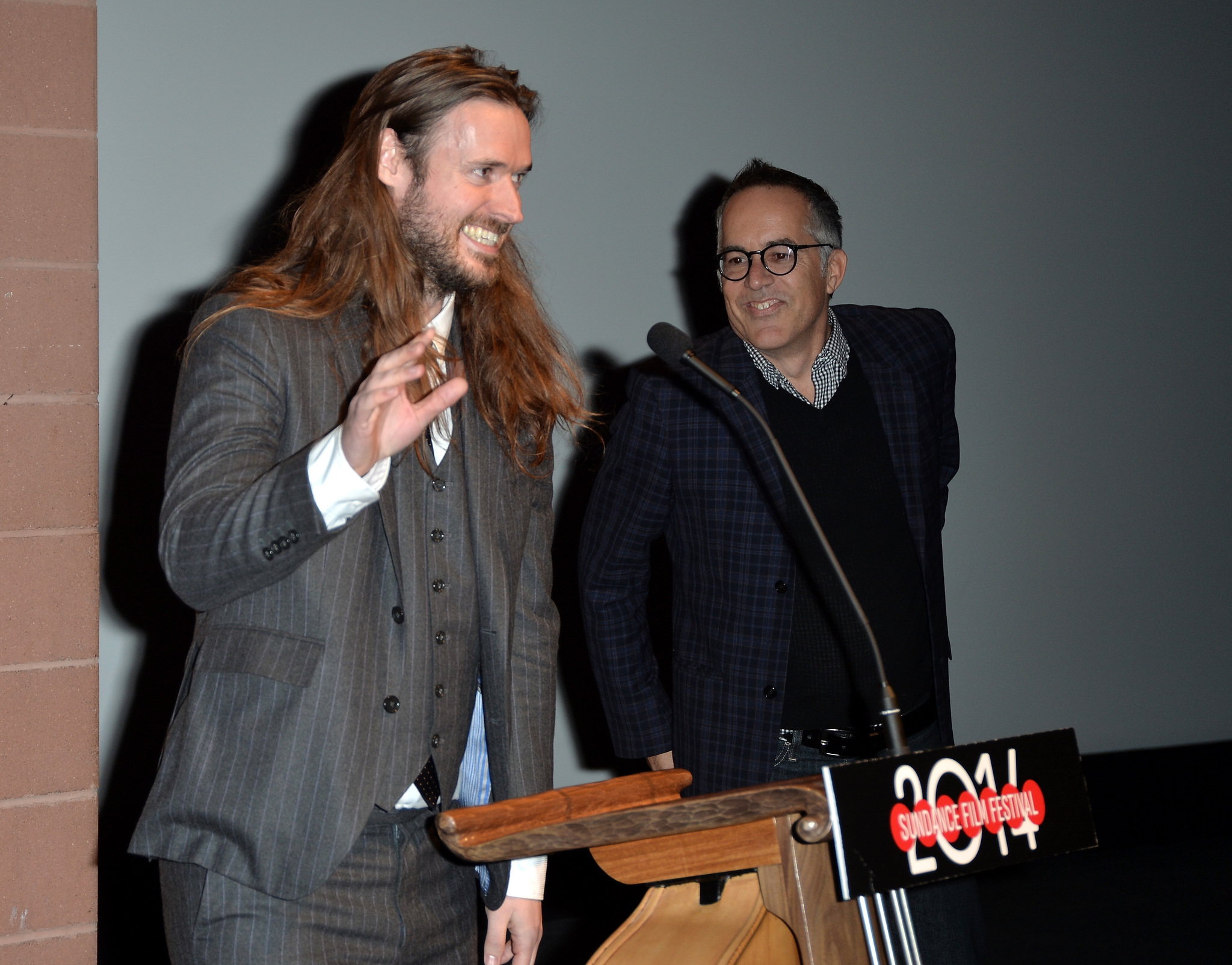 John Cooper and Mike Cahill at an event for I Origins (2014)