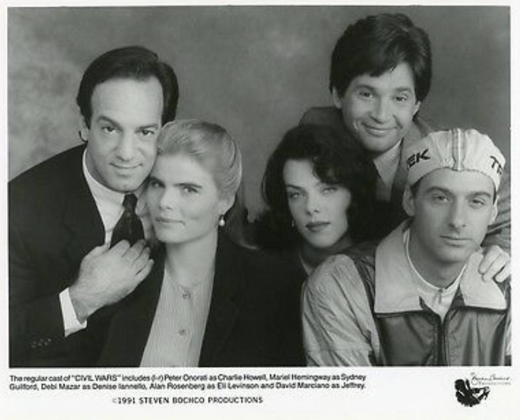 Mariel Hemingway, Debi Mazar, David Marciano, Peter Onorati, and Alan Rosenberg in Civil Wars (1991)