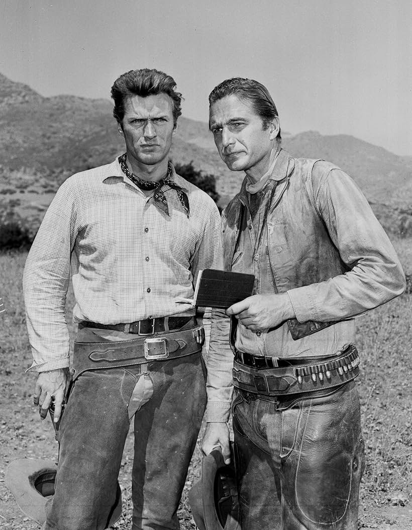 Clint Eastwood and Eric Fleming in Rawhide (1959)