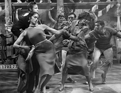 Marlon Brando, Jean Simmons, Samuel Goldwyn, Renee Renor, and Larri Thomas in Guys and Dolls (1955)