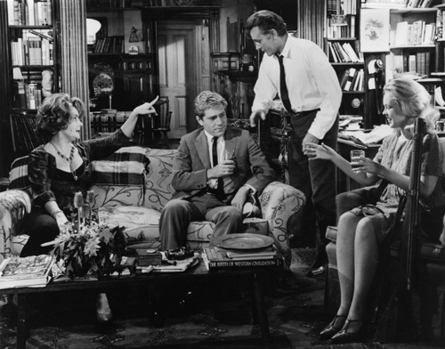 Richard Burton, Elizabeth Taylor, George Segal, and Sandy Dennis in Who's Afraid of Virginia Woolf? (1966)