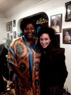 Loretta Devine and Ashleigh Nicole Johnson on set of the Getaway.