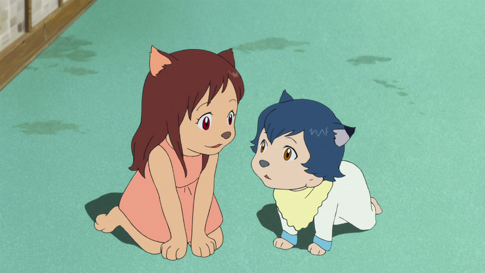 Momoka Ôno and Amon Kabe in Wolf Children (2012)