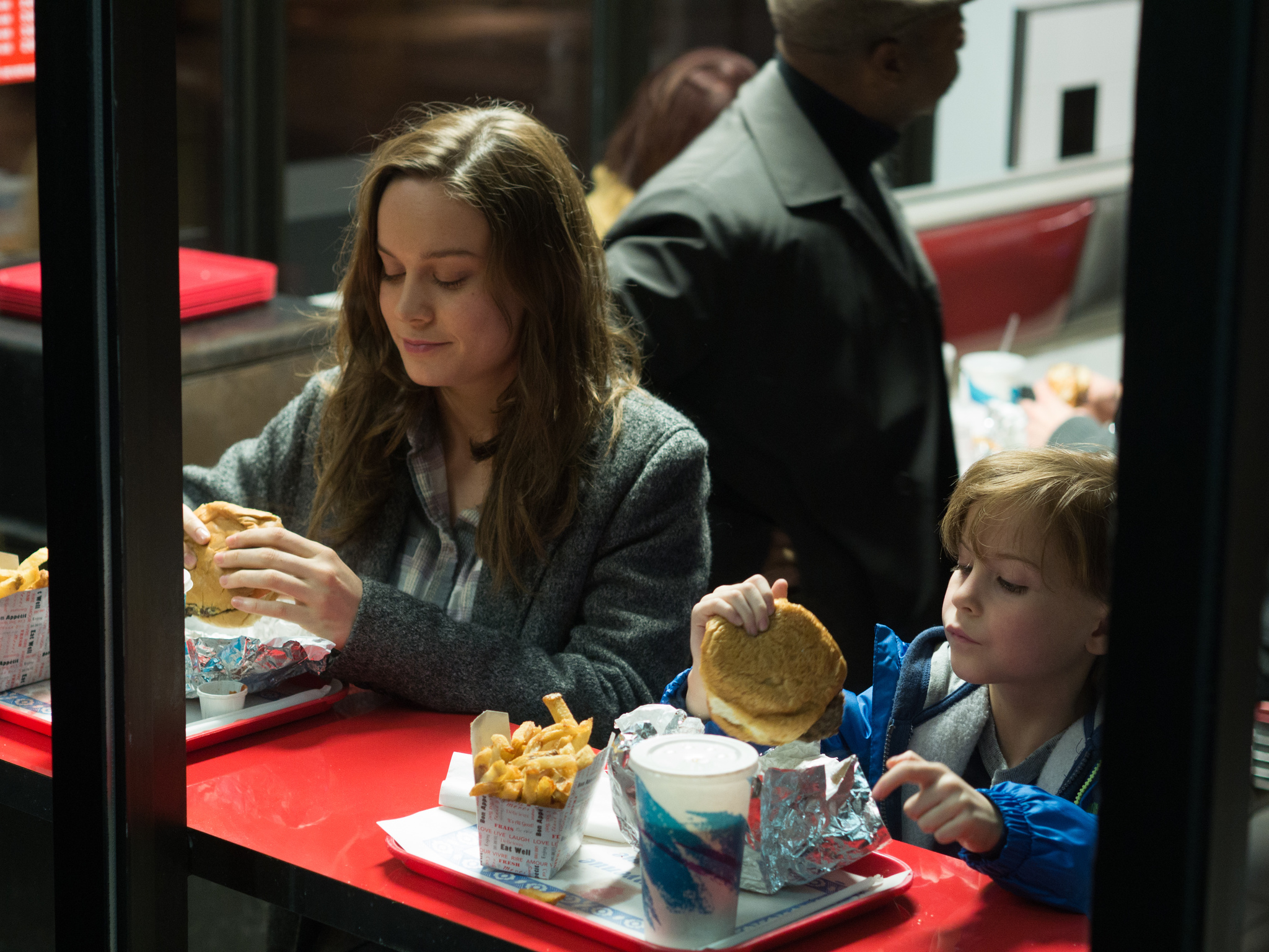 Brie Larson and Jacob Tremblay in Room (2015)