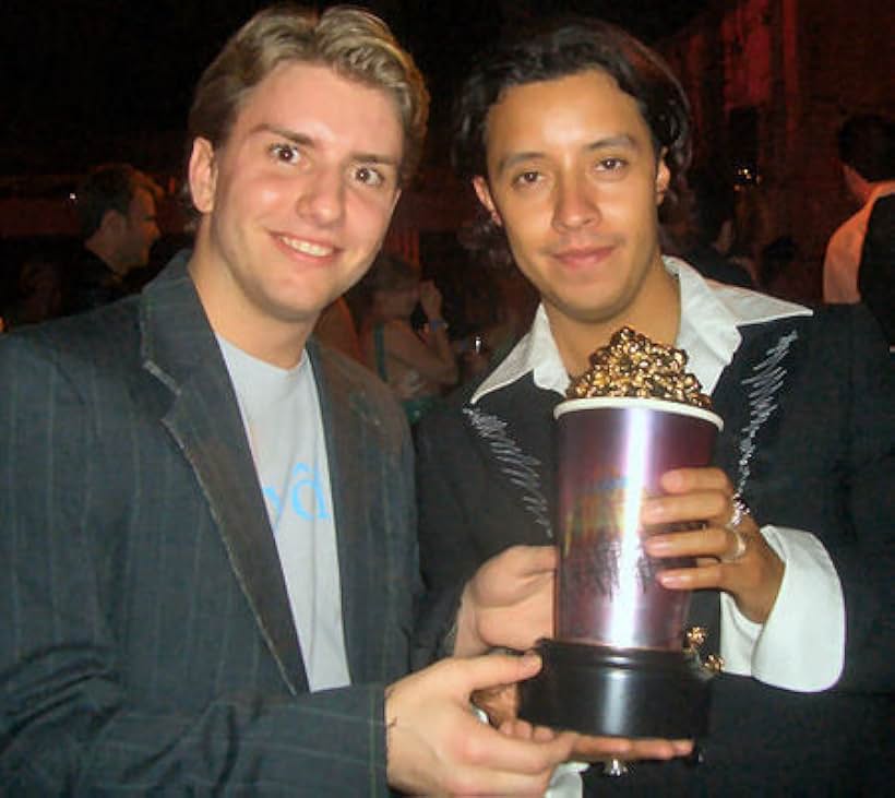 Chris Barrett and Efren Ramirez at the 2005 MTV Movie Awards "VOTE 4 PEDRO" After Party celebrating the Napoleon Dynamite victory. 