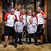 Gérard Vivès, André Bouchet, Élodie Gossuin, Anthony Laborde, Anne-Gaëlle Riccio, Bruno Guillon, Camille Lacourt, and Laurent Maistret in Fort Boyard (1990)