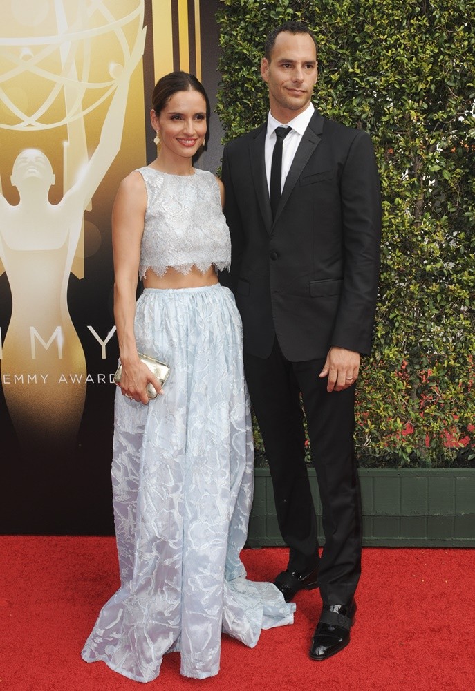 Lucas Akoskin and Leonor Varela at the red carpet for the 2015 EMMYS