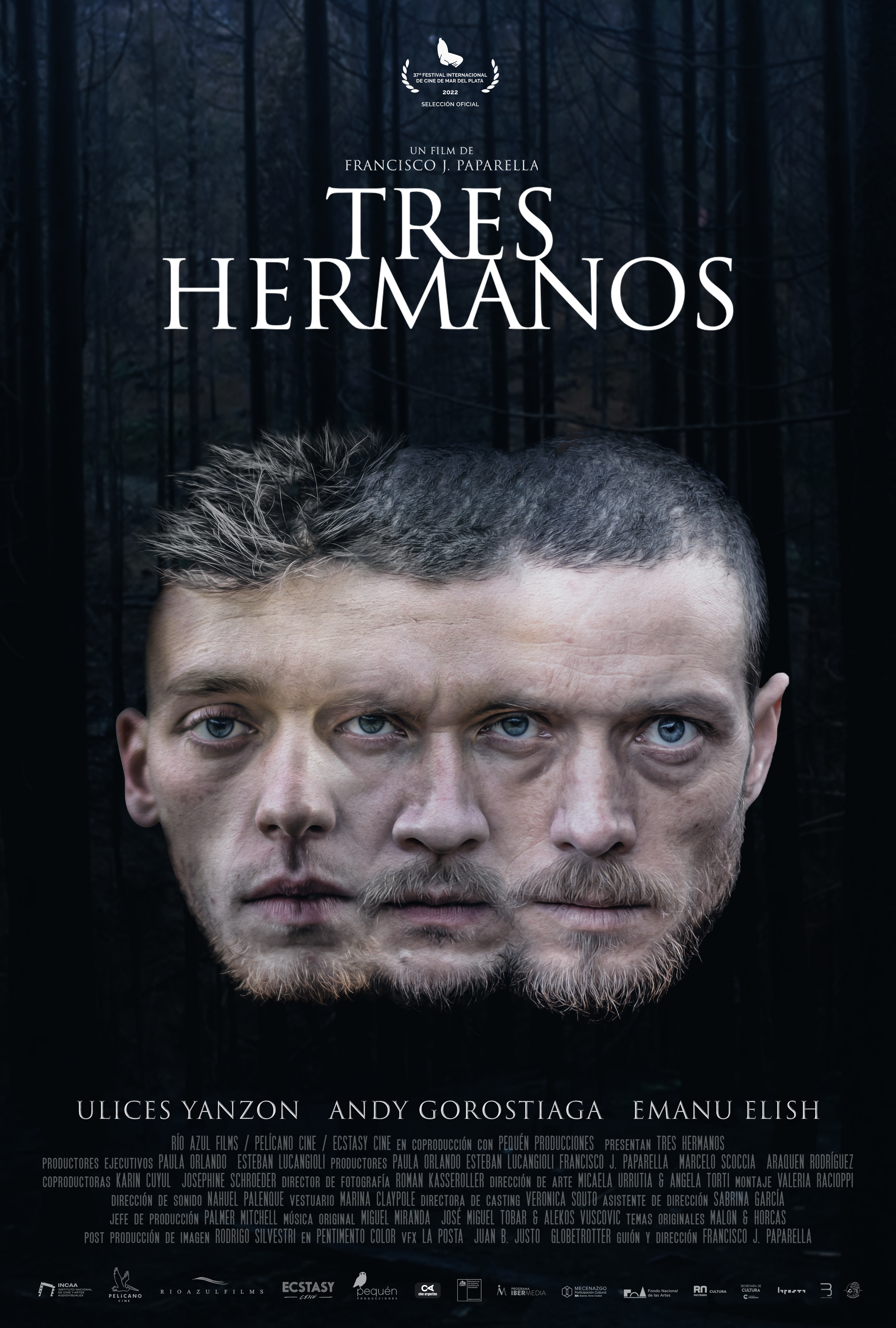 Andy Gorostiaga, Ulices Yanzón, and Emanu Elish in Tres hermanos (2022)