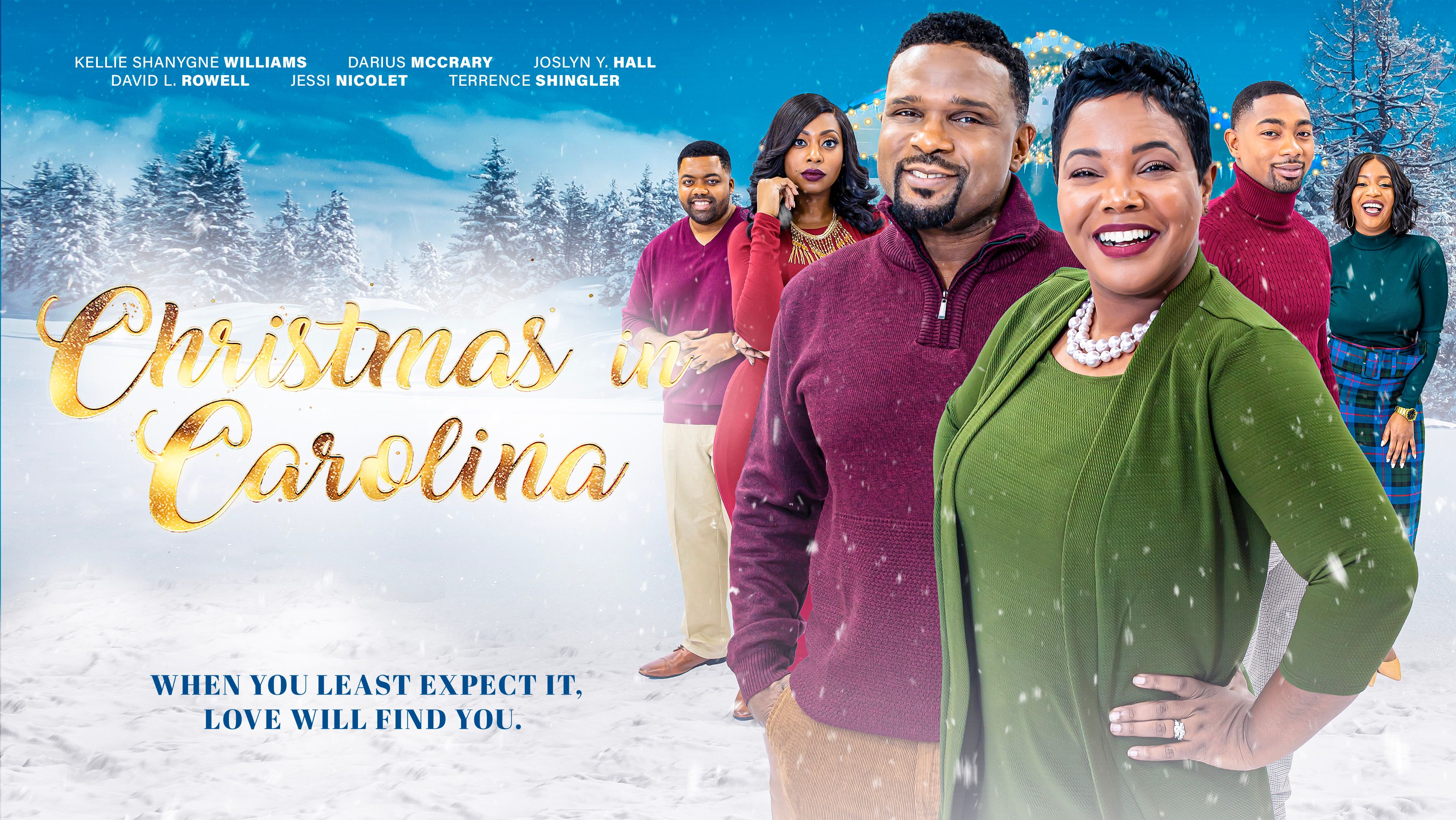 Darius McCrary, Kellie Shanygne Williams, David L. Rowell, Jessi Nicolet, and Joslyn Y Hall in Christmas in Carolina (2020)