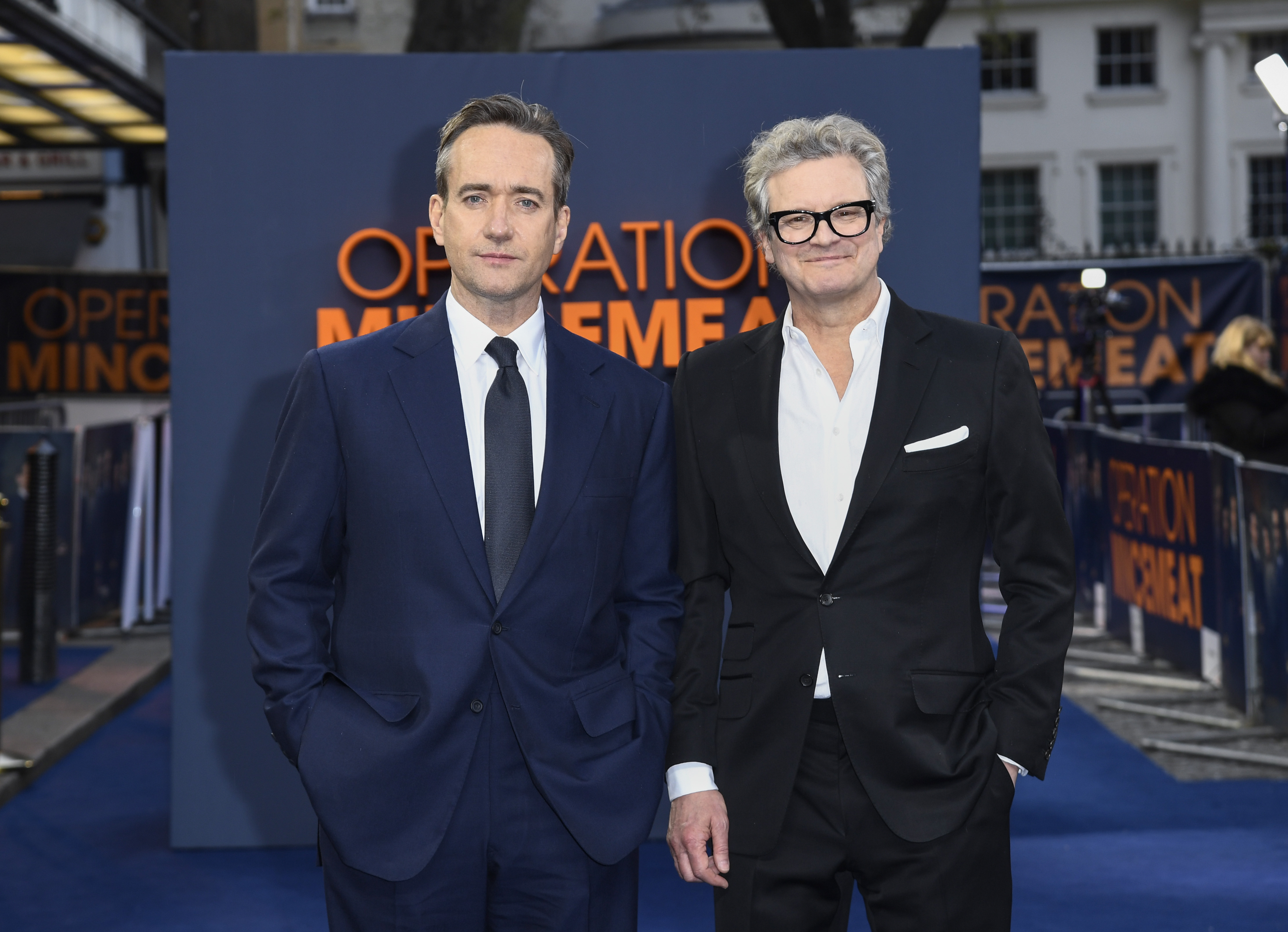 Colin Firth and Matthew Macfadyen at an event for Operation Mincemeat (2021)