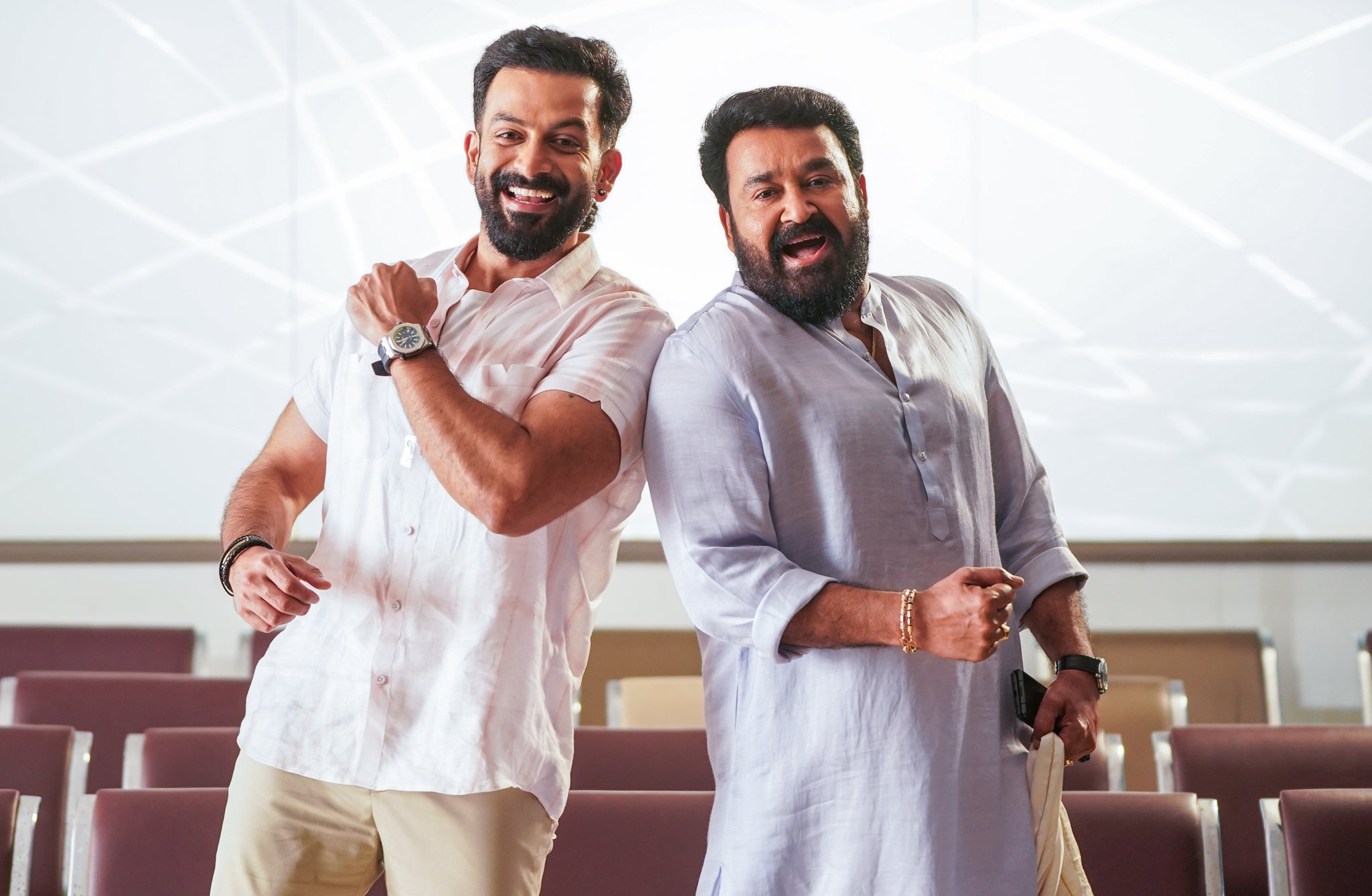 Mohanlal and Prithviraj Sukumaran in Bro Daddy (2022)