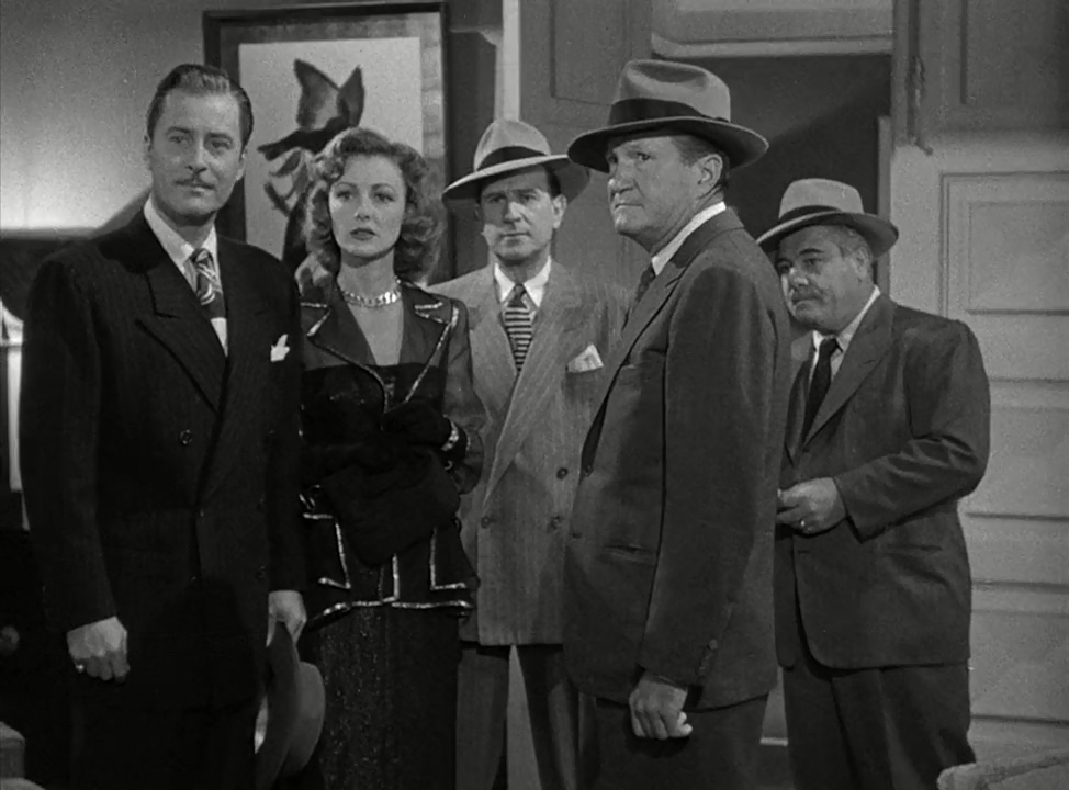 Bud Abbott, Pat Costello, Virginia Grey, John Hubbard, and Tom Powers in Mexican Hayride (1948)