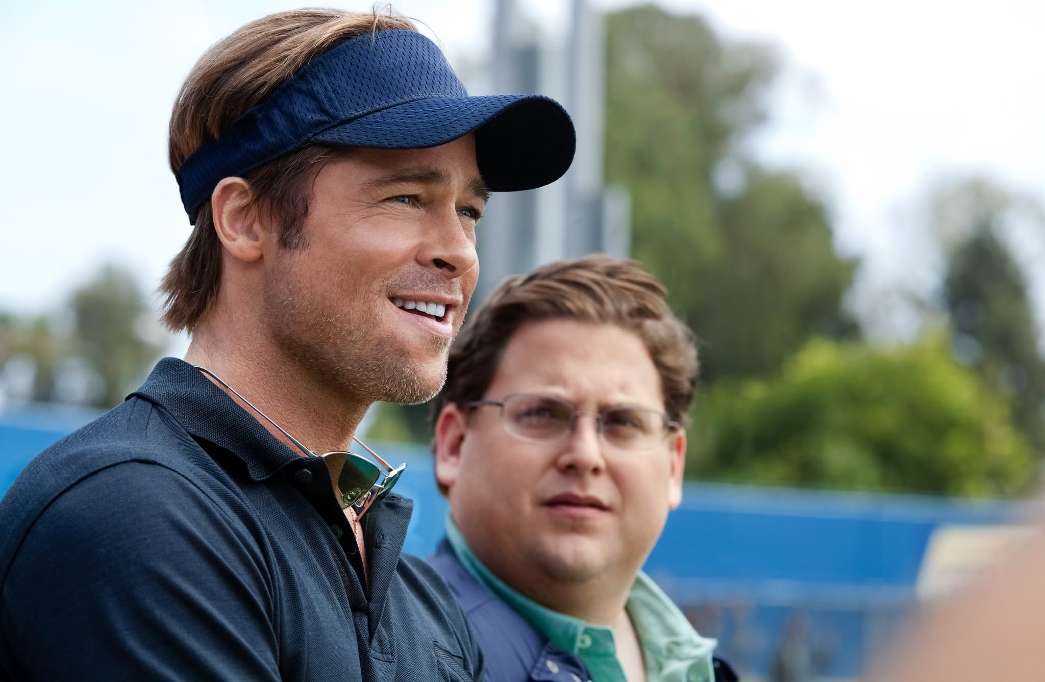 Brad Pitt and Jonah Hill in Moneyball (2011)