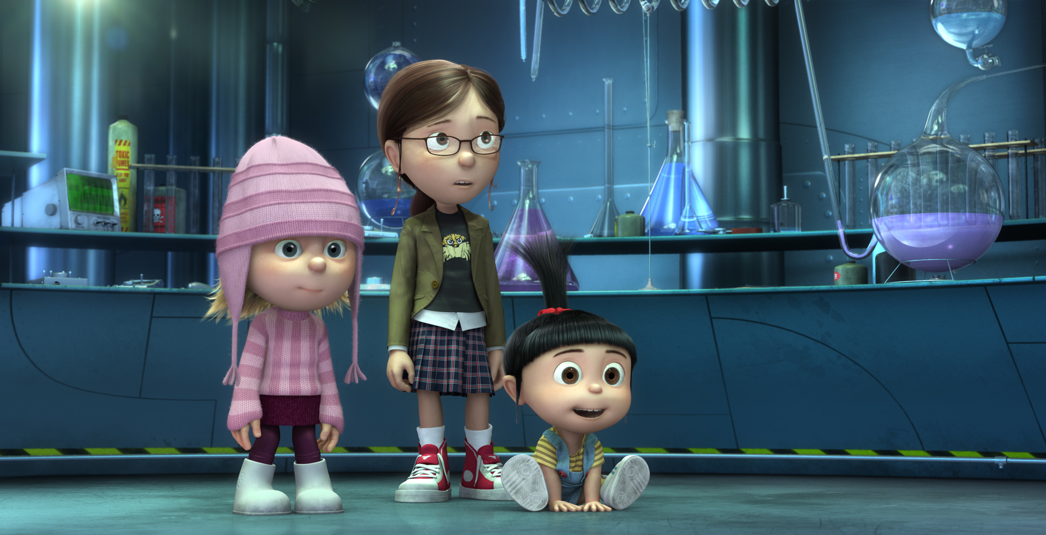 Miranda Cosgrove, Elsie Fisher, and Dana Gaier in Despicable Me (2010)