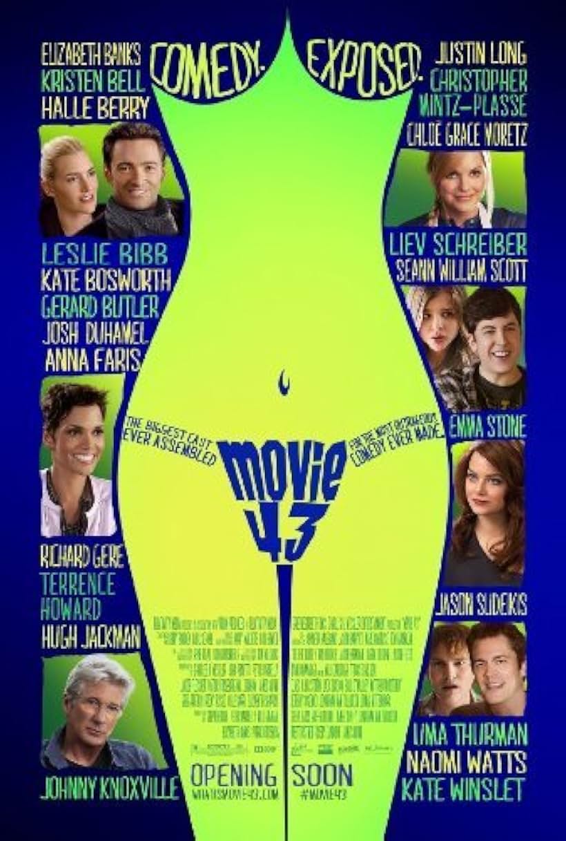 Richard Gere, Kate Winslet, Halle Berry, Seann William Scott, Anna Faris, Hugh Jackman, Johnny Knoxville, Emma Stone, Chloë Grace Moretz, and Christopher Mintz-Plasse in Movie 43 (2013)