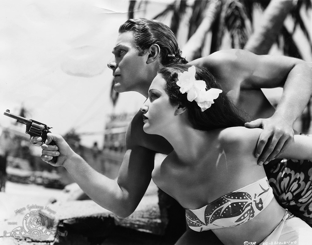 Jon Hall and Dorothy Lamour in The Hurricane (1937)