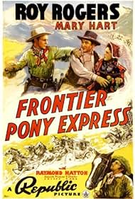 Roy Rogers, Raymond Hatton, Bud Osborne, and Lynne Roberts in Frontier Pony Express (1939)