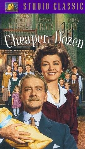 Myrna Loy, Jeanne Crain, Betty Barker, Barbara Bates, Patti Brady, Teddy Driver, Jimmy Hunt, Roddy McCaskill, Carol Nugent, Norman Ollestad, Anthony Sydes, Tina Thompson, and Clifton Webb in Cheaper by the Dozen (1950)