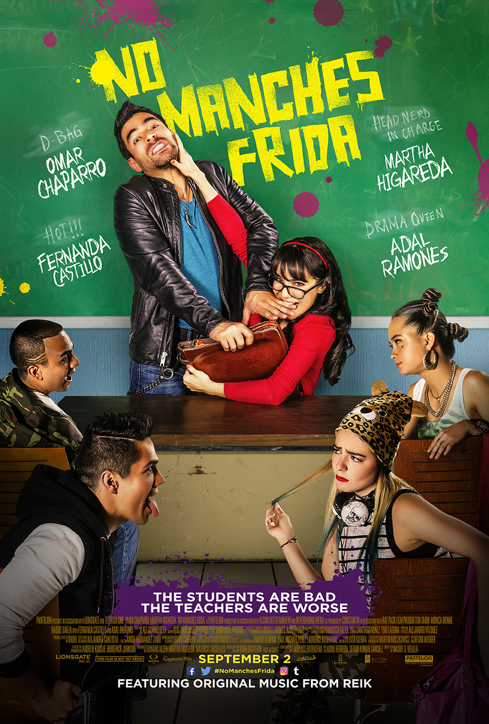 Adal Ramones, Martha Higareda, Omar Chaparro, and Fernanda Castillo in No Manches Frida (2016)