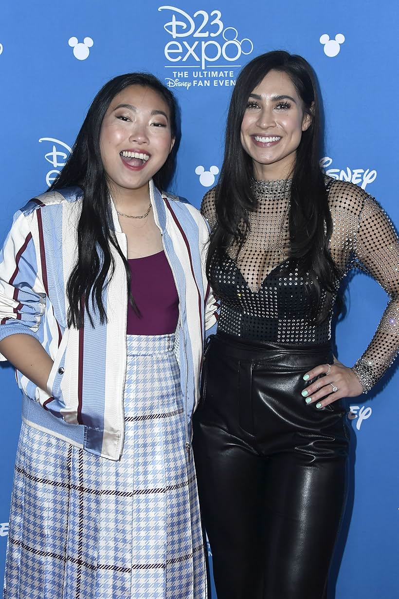 Cassie Steele and Awkwafina at an event for Raya and the Last Dragon (2021)