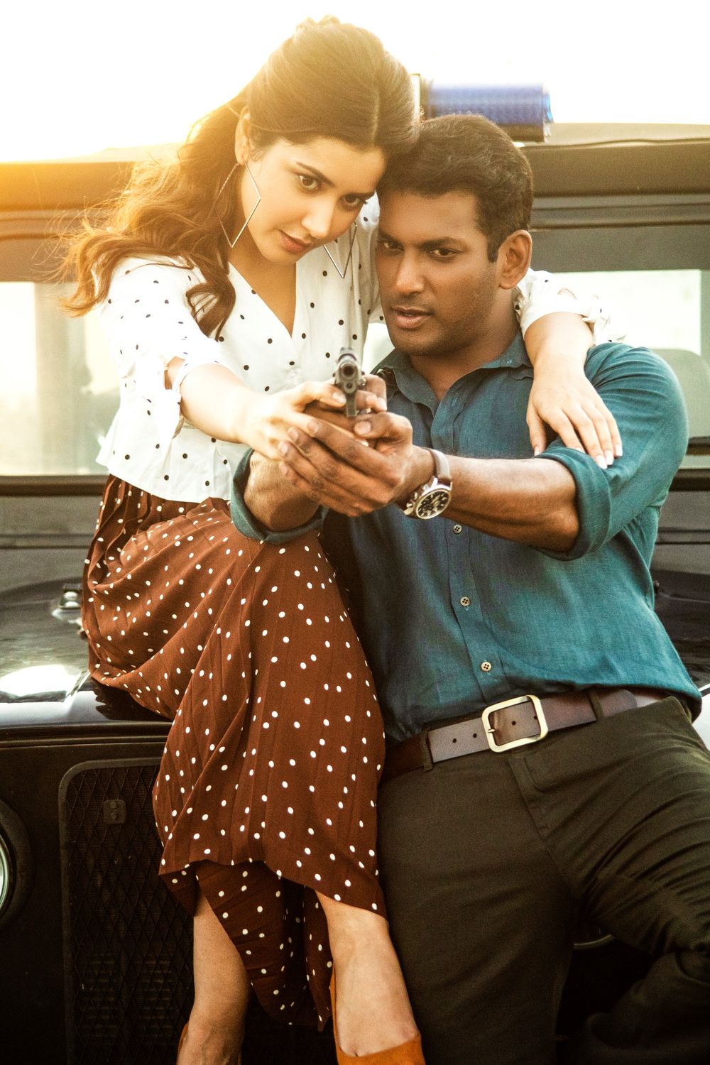 Vishal and Raashi Khanna in Ayogya (2019)