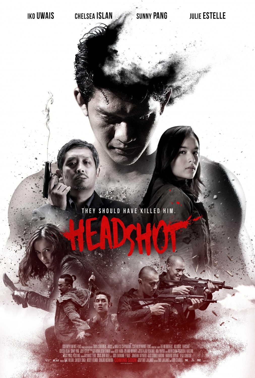 Sunny Pang, Julie Estelle, Zack Lee, Iko Uwais, Very Tri Yulisman, Chelsea Islan, and David Hendrawan in Headshot (2016)