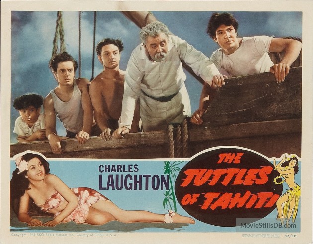 Charles Laughton, Jimmy Ames, Mala, Tommy Cook, Peggy Drake, and Teddy Infuhr in The Tuttles of Tahiti (1942)