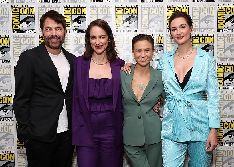 Tim Rozon, Melanie Scrofano, Dominique Provost-Chalkley, and Katherine Barrell at an event for Wynonna Earp: Vengeance (2024)