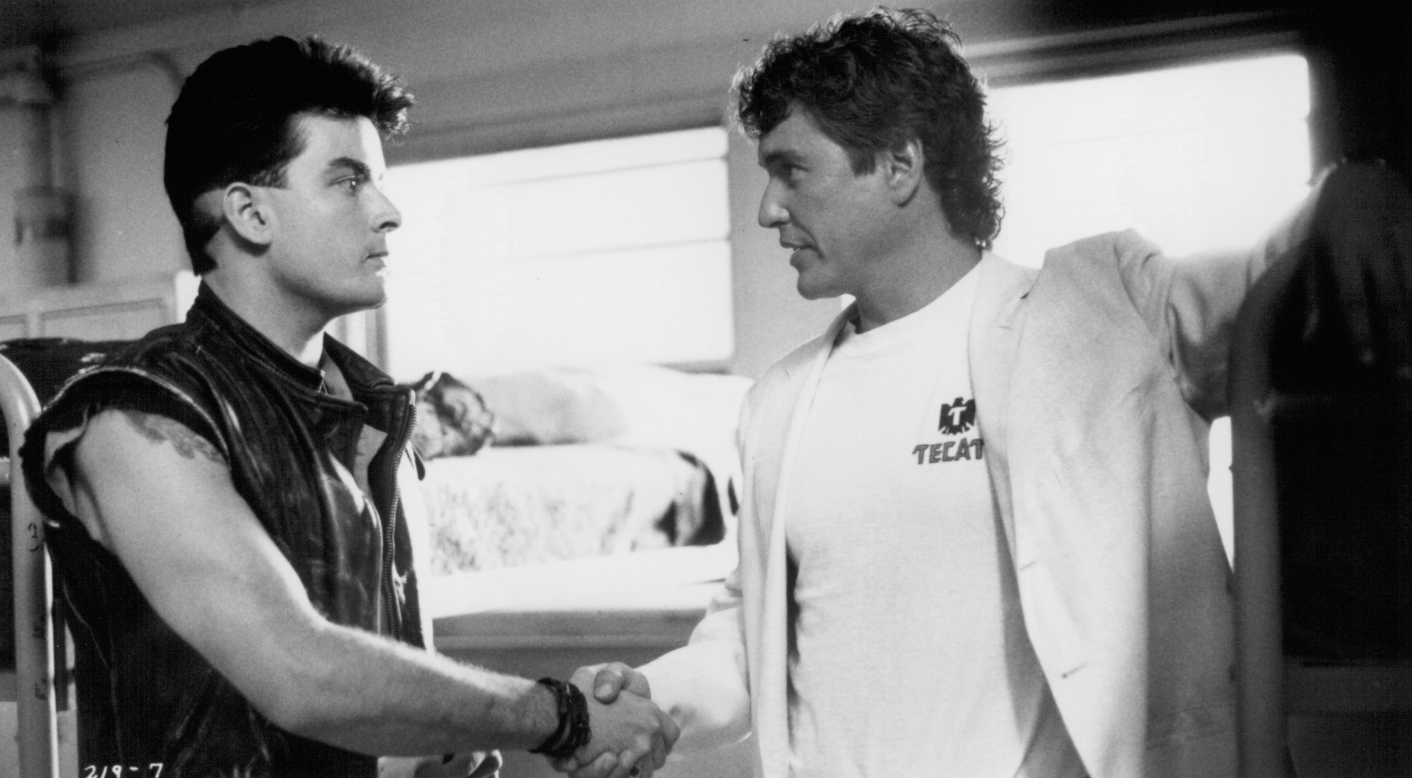 Charlie Sheen and Tom Berenger in Major League (1989)