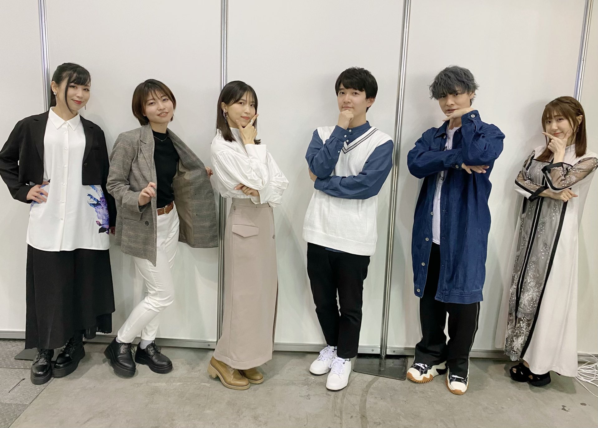 Misato Matsuoka, Shuichiro Umeda, Nobuhiko Okamoto, Rina Hidaka, Saori Ônishi, and Ayaka Fukuhara at an event for Shikimori's Not Just a Cutie (2022)