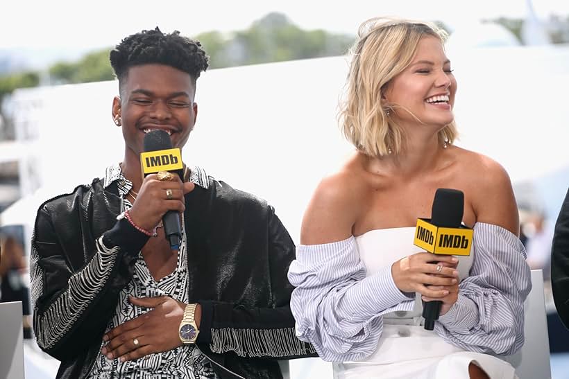 Olivia Holt and Aubrey Joseph at an event for Cloak & Dagger (2018)