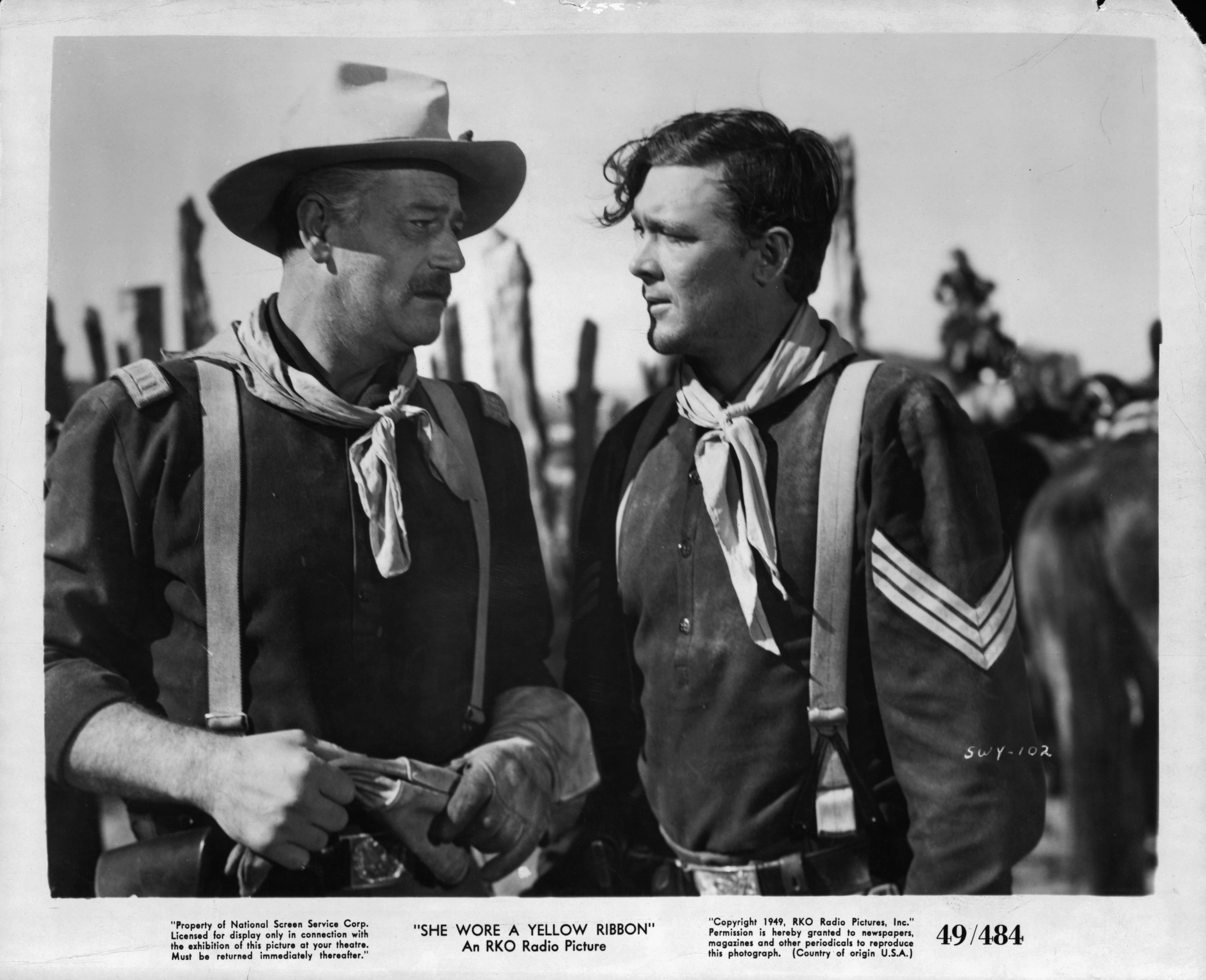 John Wayne and Ben Johnson in She Wore a Yellow Ribbon (1949)