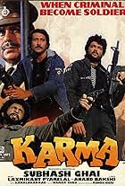 Jackie Shroff, Anil Kapoor, Dilip Kumar, and Naseeruddin Shah in Karma (1986)