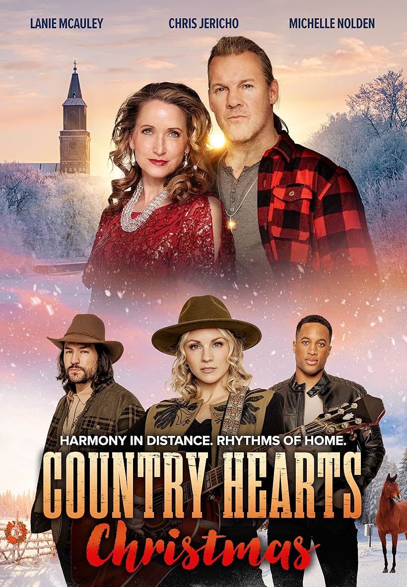 Chris Jericho, Michelle Nolden, Lanie McAuley, Brendan Morgan, and Jeff Irving in Country Hearts Christmas (2023)