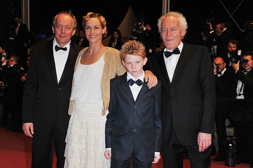 Jean-Pierre Dardenne, Luc Dardenne, Cécile de France, and Thomas Doret at an event for The Kid with a Bike (2011)