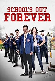 Anthony Head, Liam Lau-Fernandez, Oscar Kennedy, Jasmine Blackborow, and Sebastian Croft in School's Out Forever (2021)