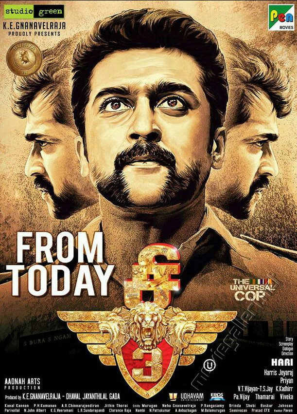 Suriya, Shruti Haasan, and Anushka Shetty in Singam 3 (2017)