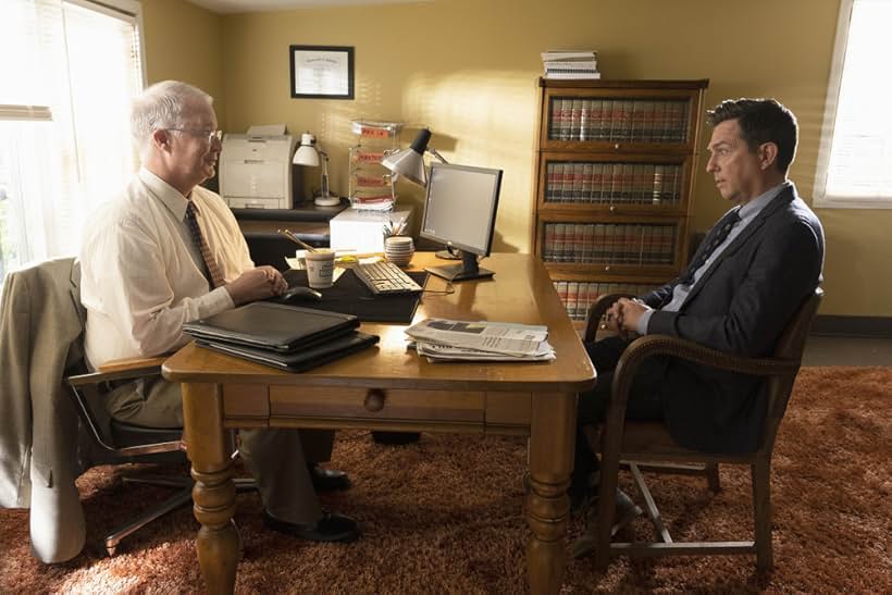 Bill Glass and Ed Helms in Rutherford Falls (2021)