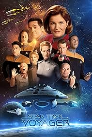 Robert Beltran, Jennifer Lien, Robert Duncan McNeill, Kate Mulgrew, Robert Picardo, Jeri Ryan, Roxann Dawson, Ethan Phillips, Tim Russ, and Garrett Wang in Star Trek: Voyager (1995)