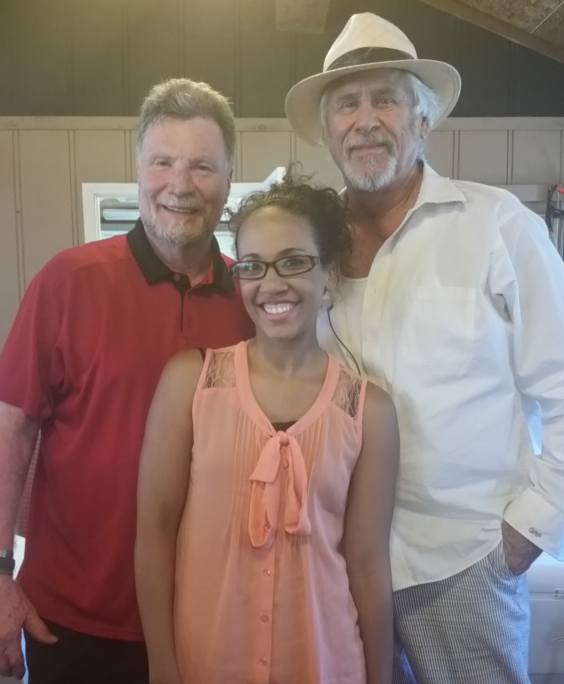 On set with Barry Bostwick and Vernon Wells