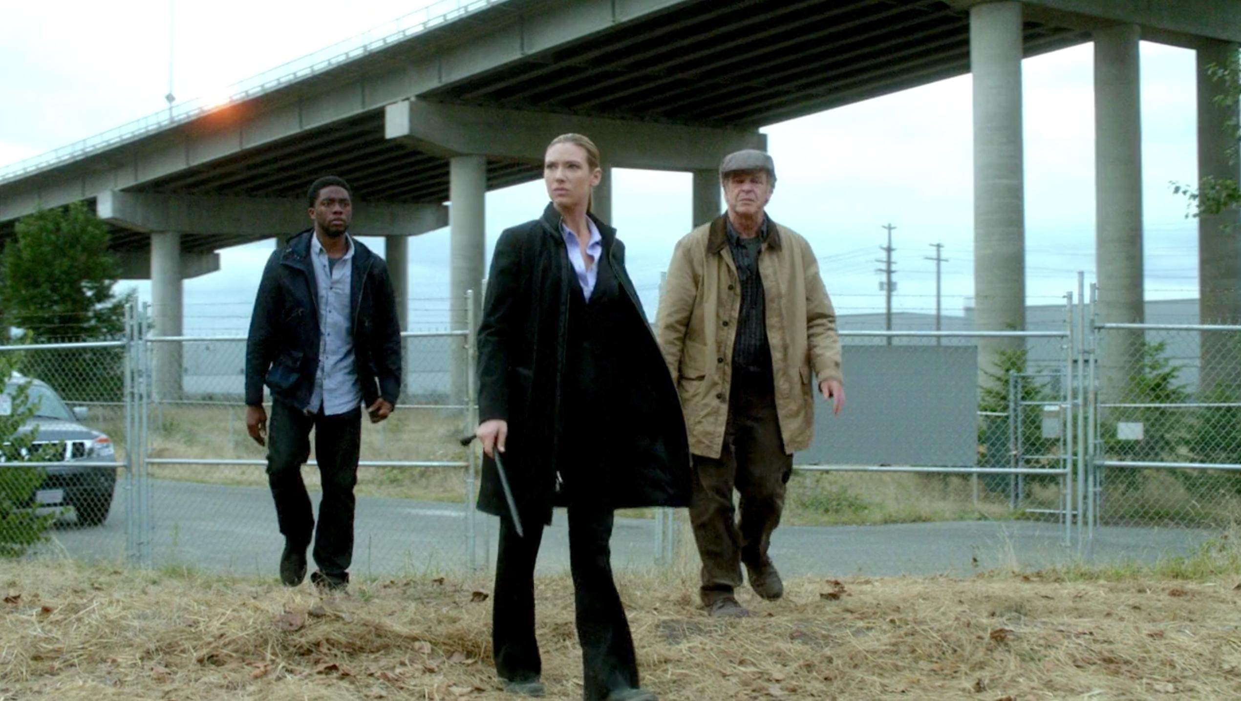 John Noble, Anna Torv, and Chadwick Boseman in Fringe (2008)